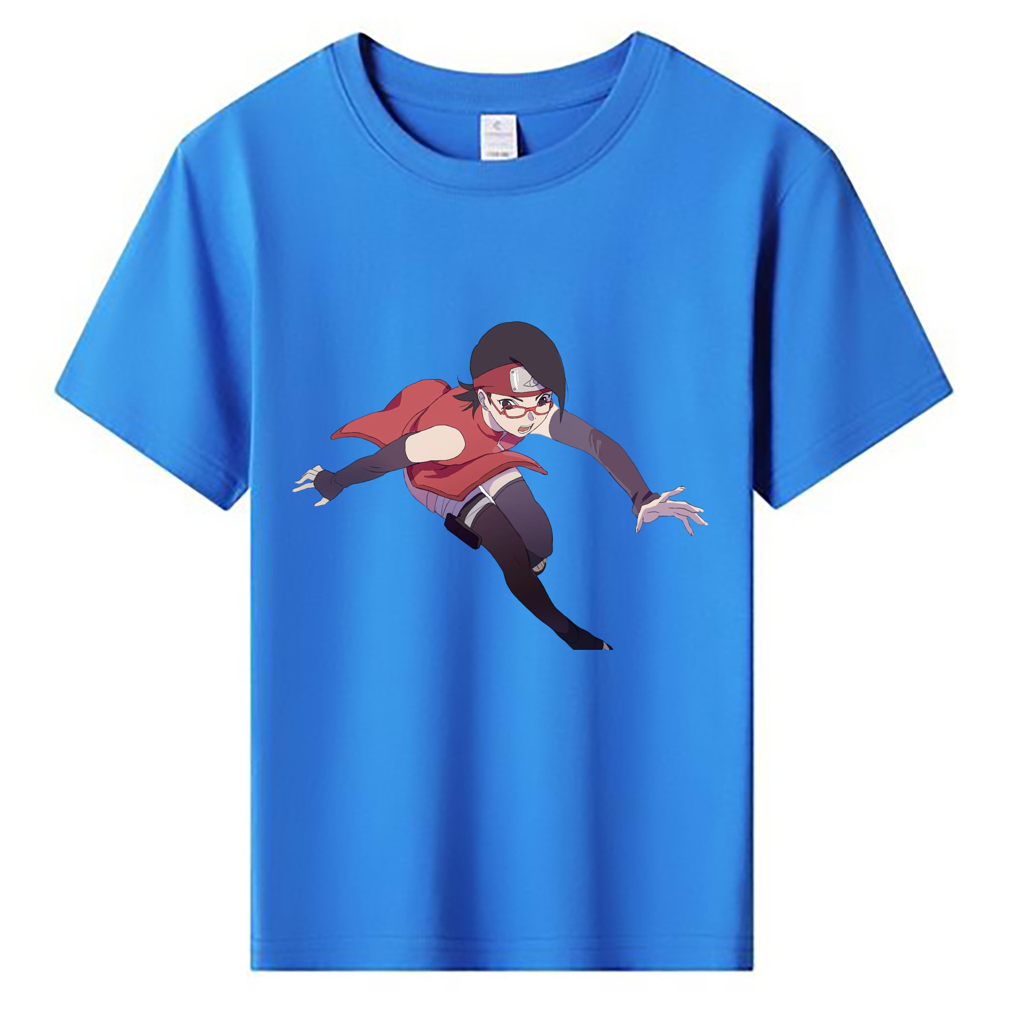 （画像用） NARUTO -ナルト- うちは サラダ Uchiha Sarada 綿100％キッズTシャツ（フロントプリント）
